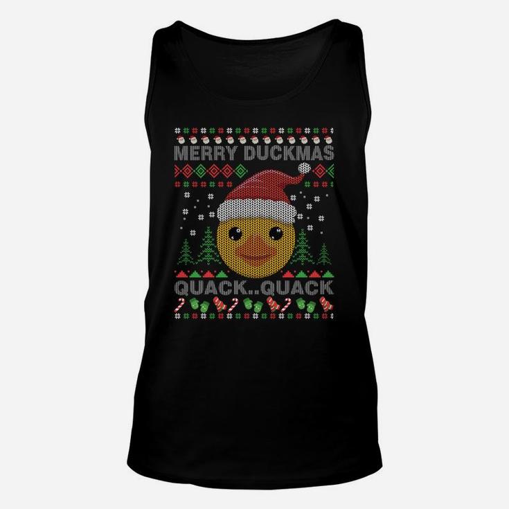 Santa Claus & Rubber Duck Ugly Christmas | Quack Gifts Sweatshirt Unisex Tank Top