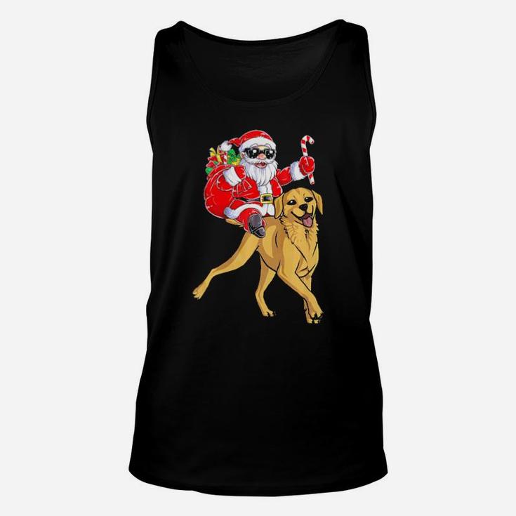 Santa Claus Riding Labrador Retriever Xmas Gifts Dog Unisex Tank Top