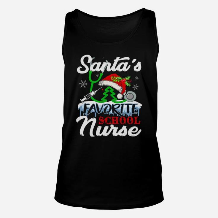Santa Favorite School Nurse Funny Cute Nurse Xmas Celebrate Unisex Tank Top