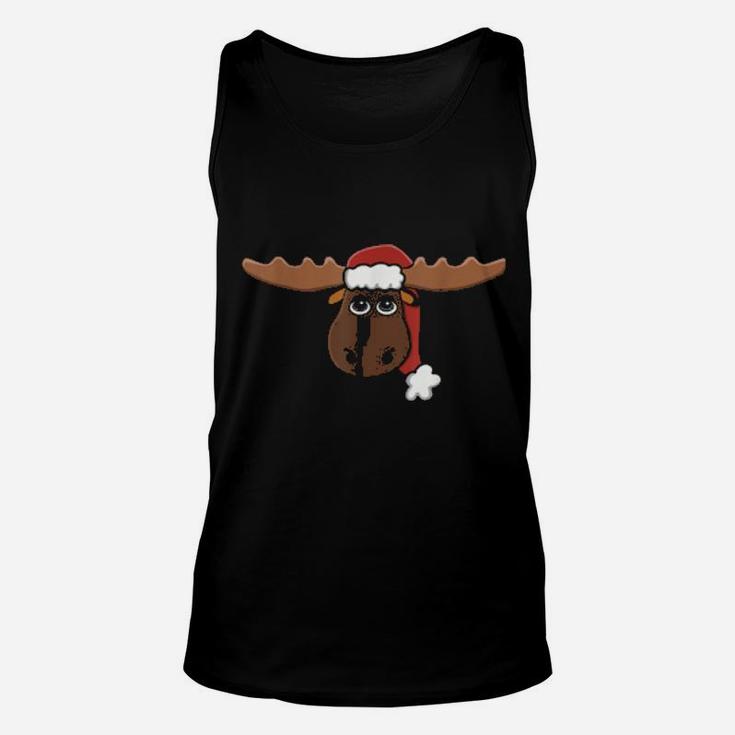 Santa Moose With Hat Unisex Tank Top