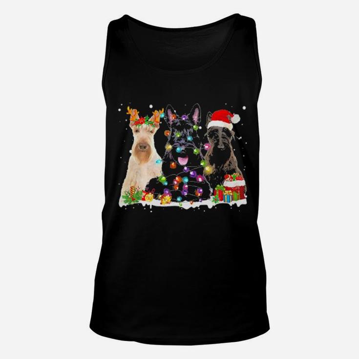 Santa Scottish Terrier Dog Gorgeous Reindeer Unisex Tank Top