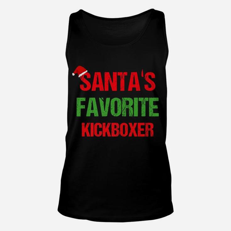 Santas Favorite Kickboxer Funny Ugly Christmas Shirt Unisex Tank Top