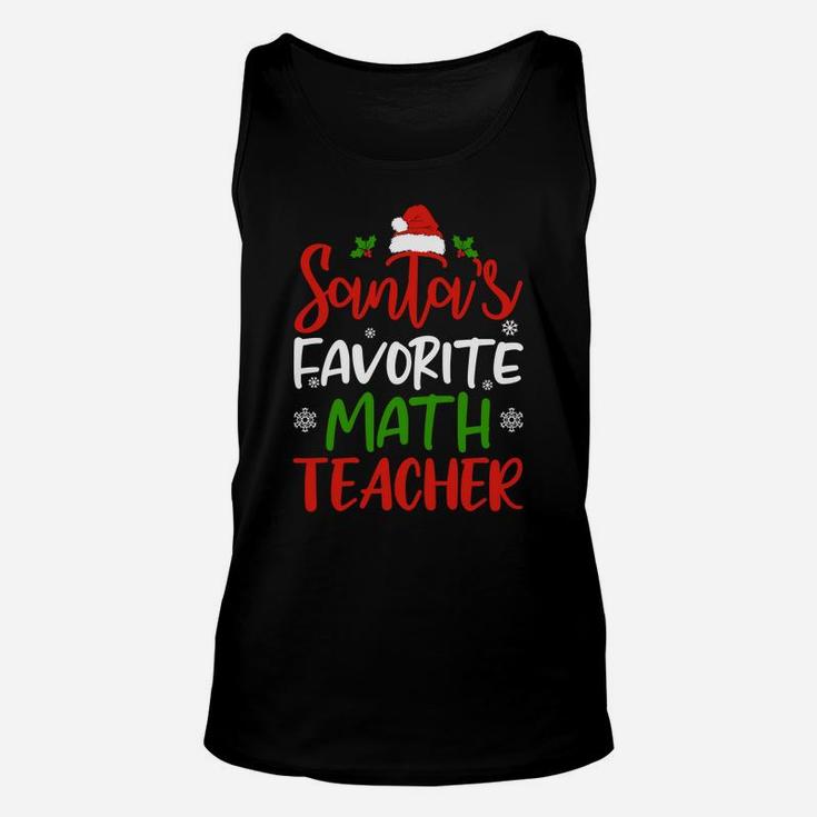 Santa's Favorite Math Teacher Funny Christmas Gifts Unisex Tank Top