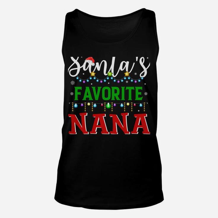 Santa's Favorite Nana Matching Family Christmas Pajamas Sweatshirt Unisex Tank Top