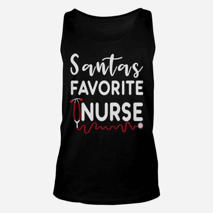 Santas Favorite Nurse Christma Santa Nurse Xmas Nursing Unisex Tank Top