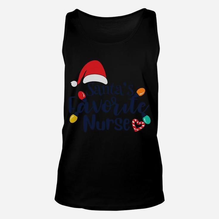 Santa's Favorite Nurse Medical Christmas Nursing Ugly Xmas Sweatshirt Unisex Tank Top