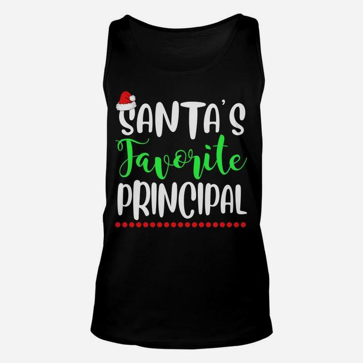 Santa's Favorite Principal School Gift Funny Xmas Sweatshirt Unisex Tank Top
