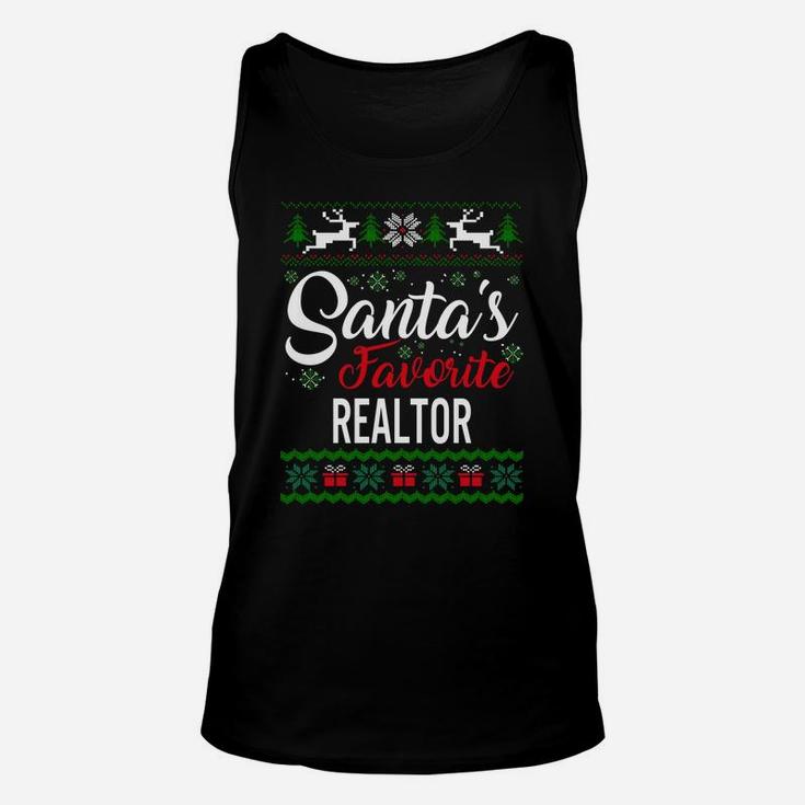 Santas Favorite Realtor Christmas Ugly Family Sweatshirt Unisex Tank Top