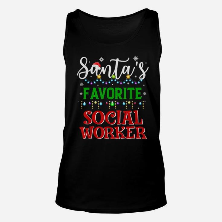 Santa's Favorite Social Worker Matching Family Xmas Unisex Tank Top