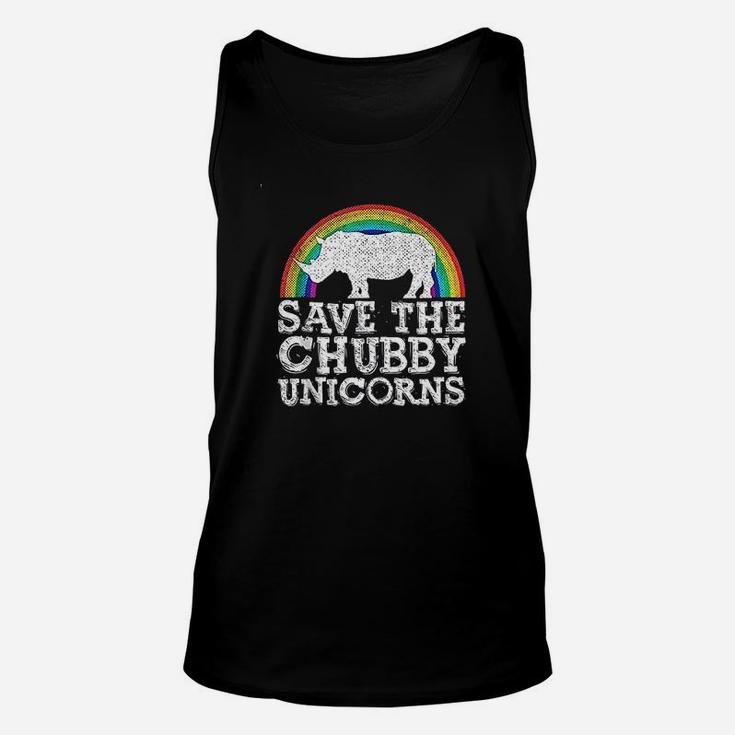 Save The Chubby Unicorns Gift Rhino Conservation Rainbow Unisex Tank Top