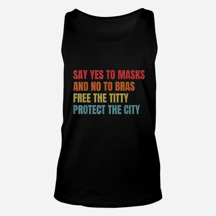 Say Yes To No To Bras  Awareness Unisex Tank Top