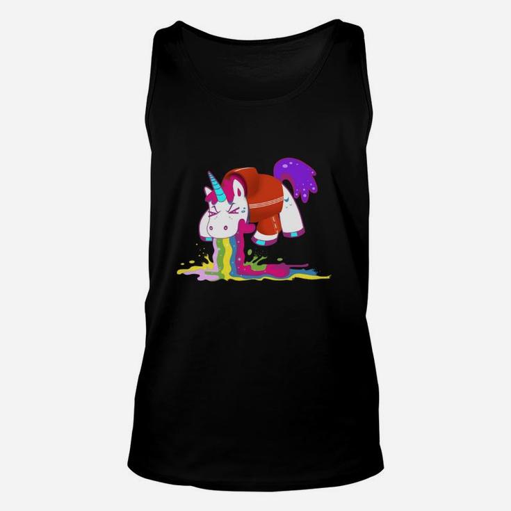 Schwarzes Einhorn Unisex TankTop mit Farbverlauf & Schmelzdesign