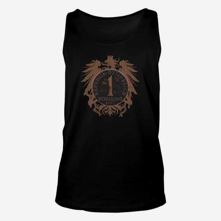 Schwarzes Herren-Unisex TankTop mit Vintage Wappen & Zahlenprint, Retro Design