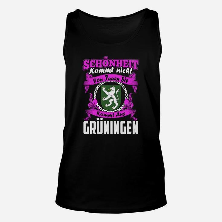 Schwarzes Unisex TankTop Schönheit aus Groningen – Witziges Design