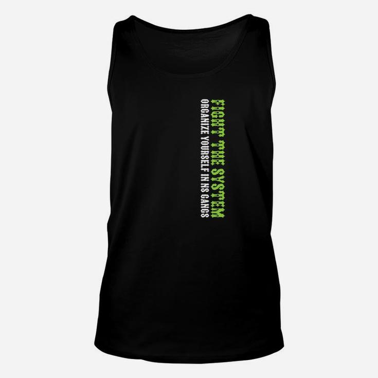 Schwarzes Unisex TankTop, Vertikaler Spruch für Systemprogrammierer