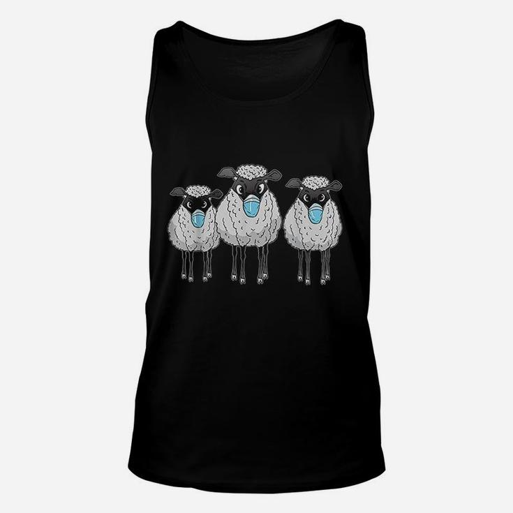 Sheep Wearing Face Funny Sheep Lover Gift Unisex Tank Top