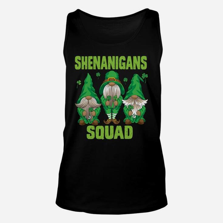 Shenanigans Squad Three Lucky Gnome Shamrock St Patrick Day Sweatshirt Unisex Tank Top