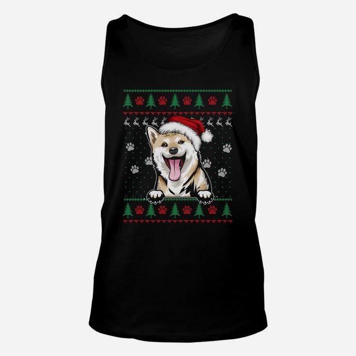 Shiba Inu Christmas Ugly Sweater Funny Dog Lover Xmas Gift Sweatshirt Unisex Tank Top