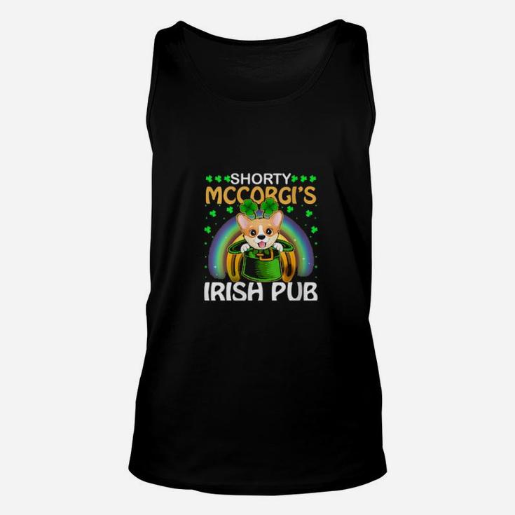 Shorty Mccorgi Irish Pub Leprechaun Corgi Unisex Tank Top