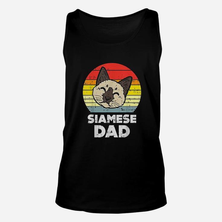 Siamese Cat Dad Sunset Retro Pet Lover Owner Daddy Men Unisex Tank Top