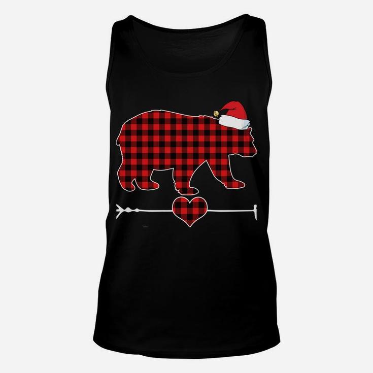 Sister Bear Christmas Pajama Red Plaid Buffalo Family Gift Unisex Tank Top