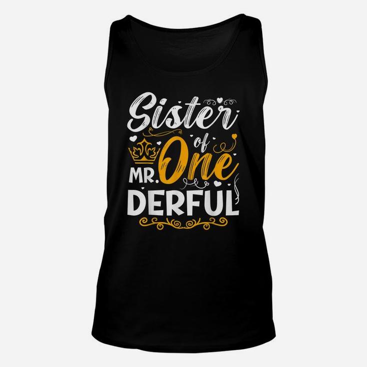 Sister Of Mr One Derful Party Matching Family 1St Birthday Unisex Tank Top