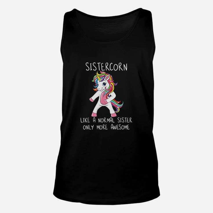 Sistercorn Like A Sister Only Awesome Flossing Unicorn Unisex Tank Top
