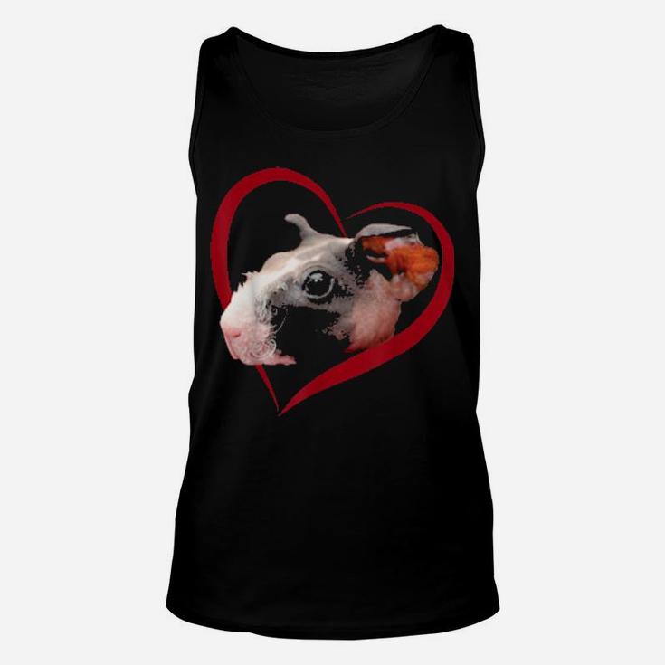 Skinny Guinea Pig Love Heart Valentines Day Unisex Tank Top