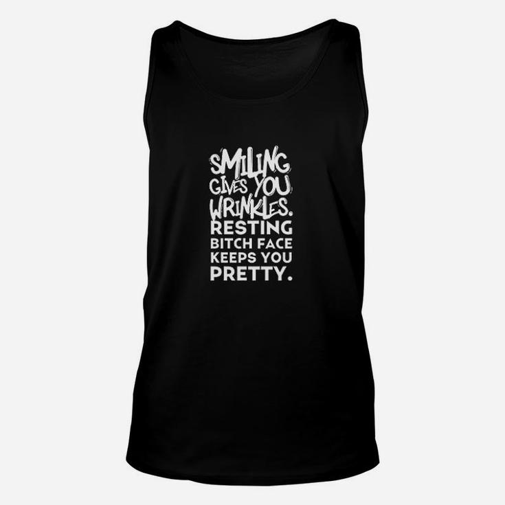 Smiling Gives You Wrinkles Unisex Tank Top