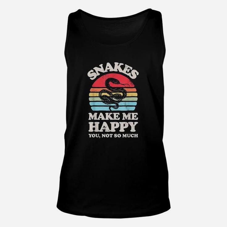 Snakes Make Me Happy You Not So Much Funny Snake Vintage Unisex Tank Top