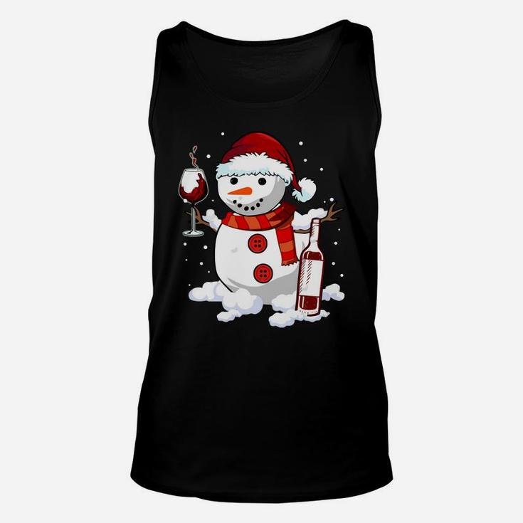 Snowman Wine Christmas 2019 Gift - Drinking Xmas Wine Lovers Sweatshirt Unisex Tank Top