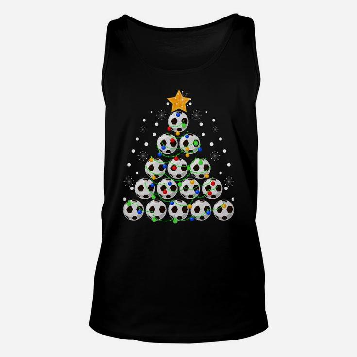 Soccer Balls Christmas Tree Funny Soccer Lovers Xmas Gift Sweatshirt Unisex Tank Top