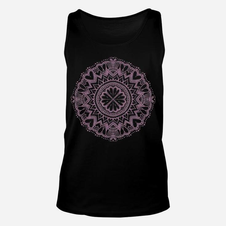 Soft Valentines Day Hearts Pastel Mandala Art Nature Yoga Unisex Tank Top