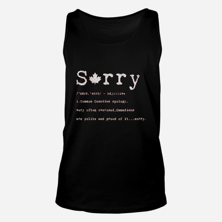 Sorry Definition Funny Canada Apology Unisex Tank Top