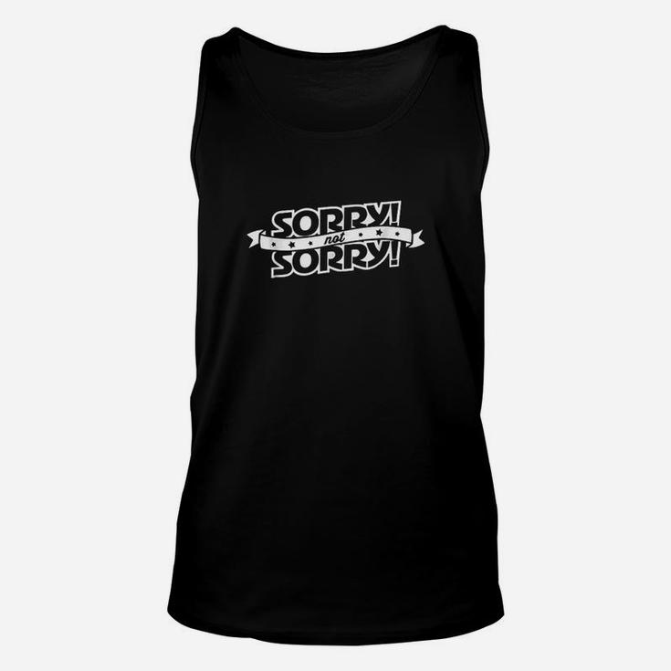 Sorry Not Sorry Funny Retro Vintage Boardgame Saying Unisex Tank Top