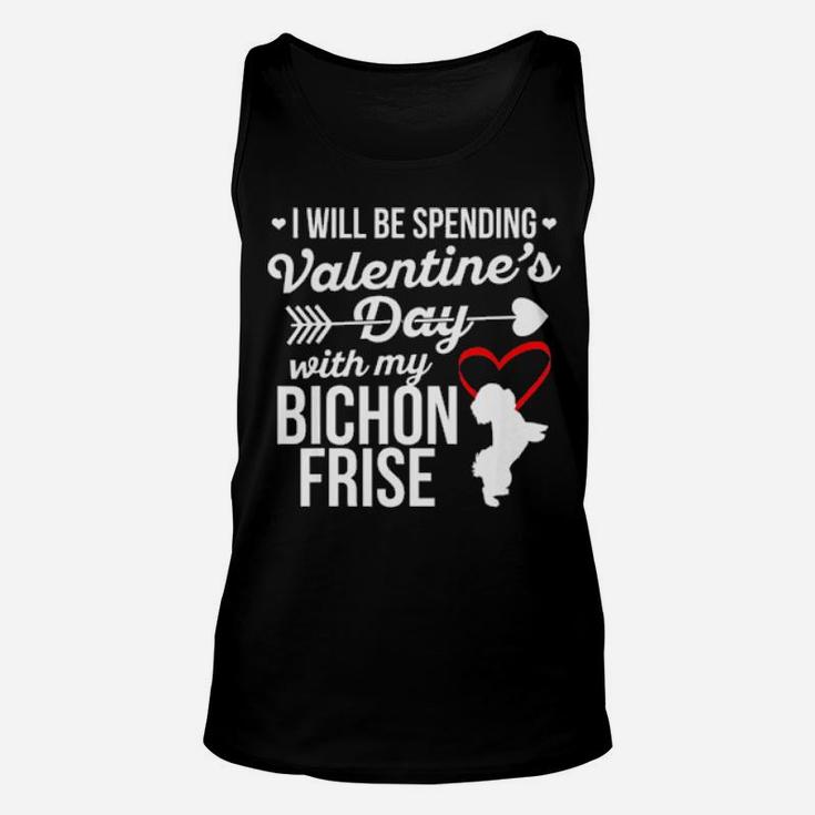 Spending Valentines Day Bichon Frise Dog Unisex Tank Top