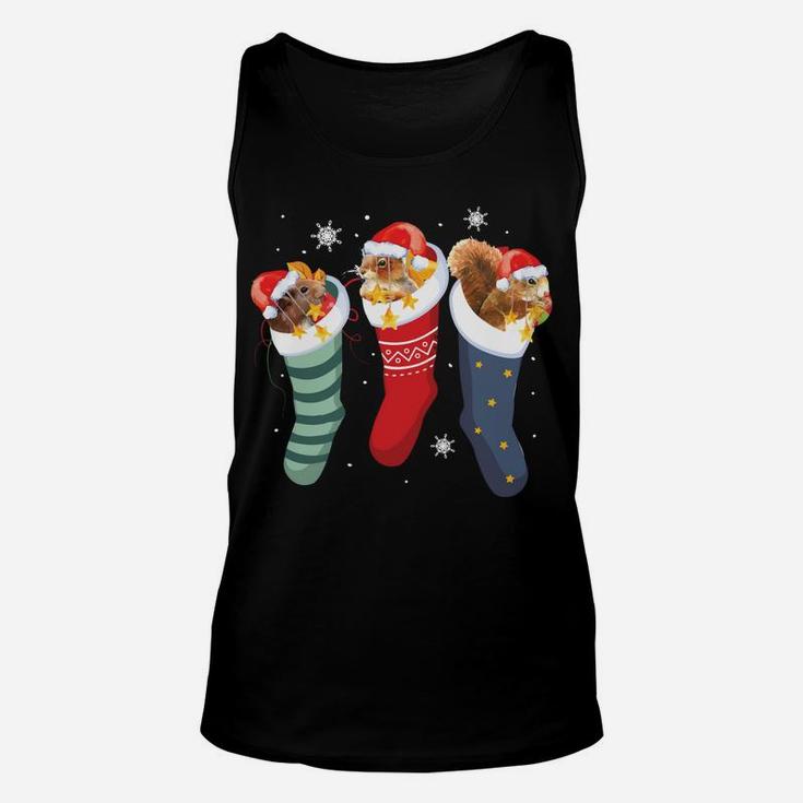 Squirrel Socks Funny Cute Pet Christmas Xmas Sweatshirt Unisex Tank Top