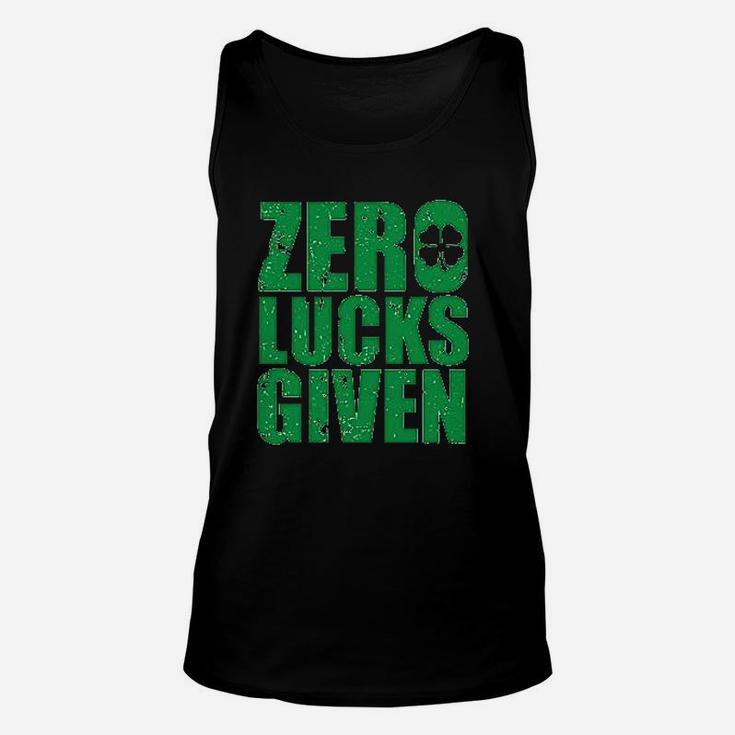 St Patrick Day Zero Lucks Given Funny Drinking Unisex Tank Top