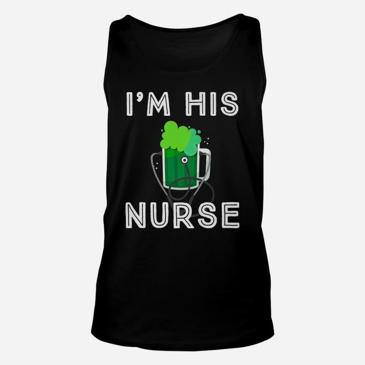 St Patricks Day Nurse Shirt Green Irish Clover Lucky Nurse Unisex Tank Top