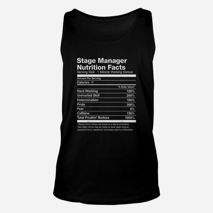 Stage Manager Nutrition Facts Unisex Tank Top