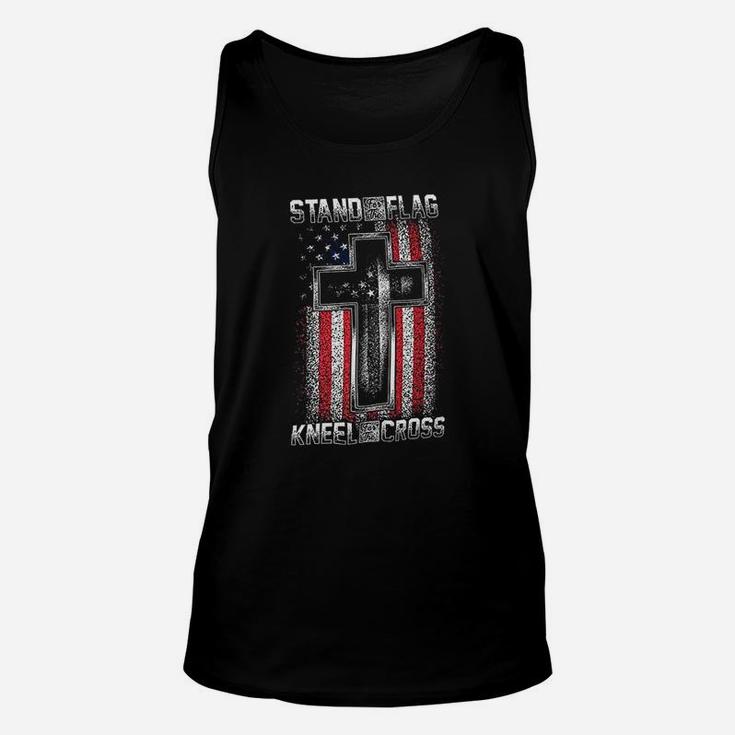 Stand For Flag Kneel For The Cross Unisex Tank Top