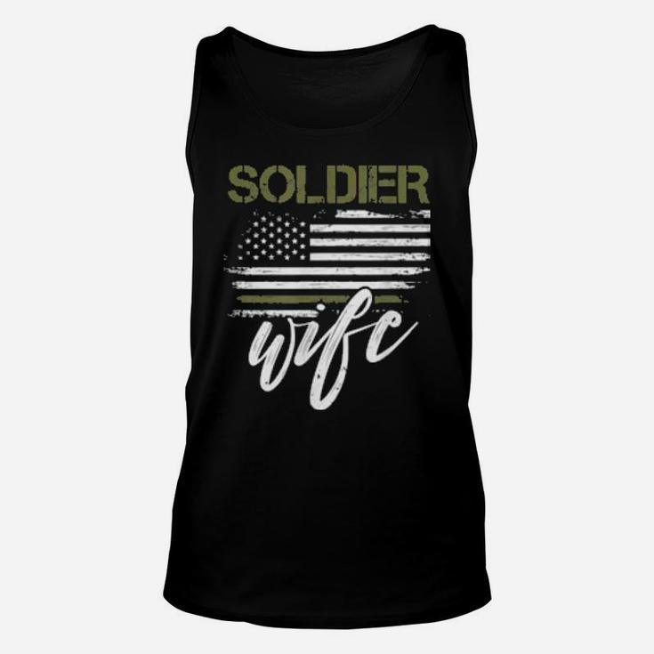 Stars And Stripes, As A Soldier Wife I Stand For Our Troops Unisex Tank Top