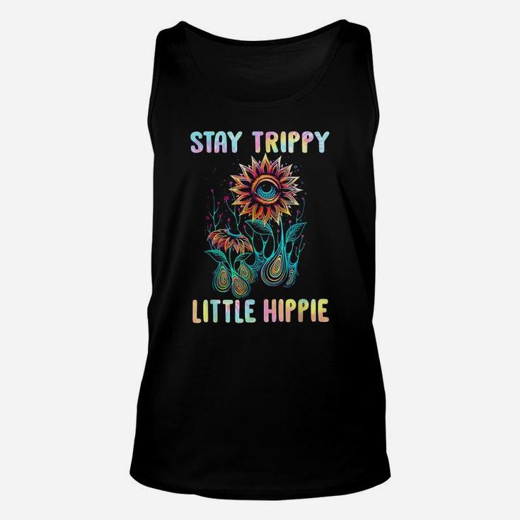 Stay Trippy Little Hippie Flower Colorful Retro Vintage Unisex Tank Top