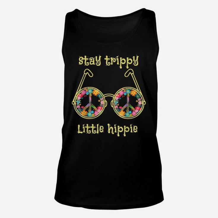 Stay Trippy Little Hippie Glasses Camping And Flower 60S 70S Unisex Tank Top