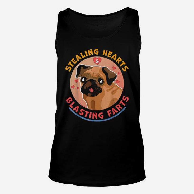 Stealing Hearts And Blasting Farts Dog Pug Valentine's Day Unisex Tank Top