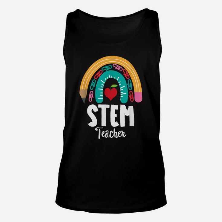 Stem Teacher, Funny Boho Rainbow For Teachers Unisex Tank Top