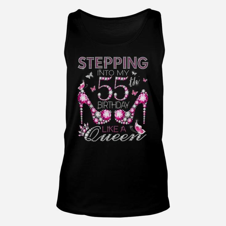Stepping Into My 55Th Birthday Like A Queen Birthday Boss Unisex Tank Top