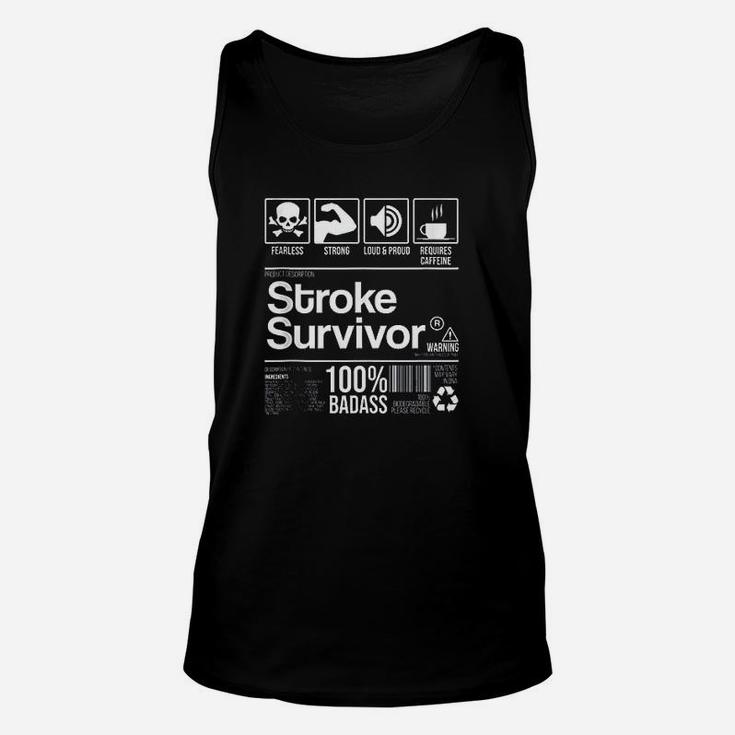Stroke Survivor Contents Nutrition Facts Unisex Tank Top