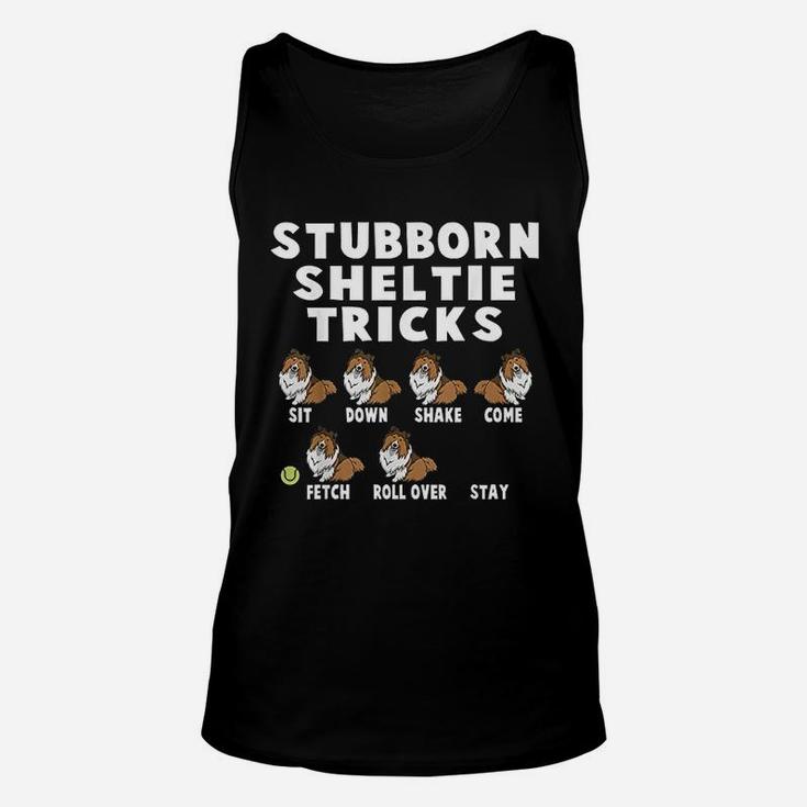 Stubborn Sheltie Tricks Unisex Tank Top