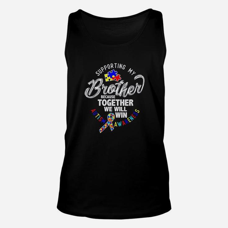 Supporting My Brother Awareness Ribbon Heart Unisex Tank Top